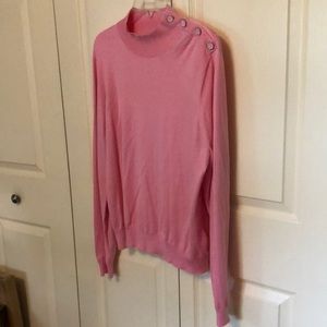 JCrew mock neck XL sweater pink